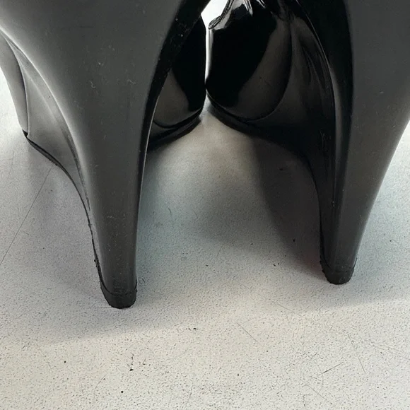 Jimmy Choo Black Patent Leather Wedges size 38 (7.5) - Picture 10 of 10